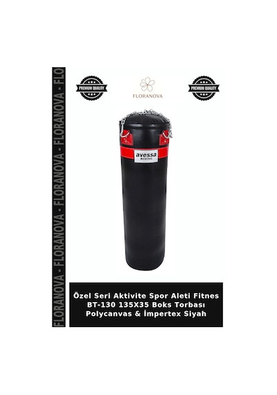 Özel Seri Aktivite Spor Aleti Fitnes Bt-130 135x35 Boks Torbası Polycanvas & İmpertex Siyah