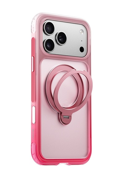 Apple iPhone Uyumlu 18 Pro Max Kılıf Wiwu As-204 Aeroshield Aurora Ultra M-safeli Airbag Standlı Kapak Pembe