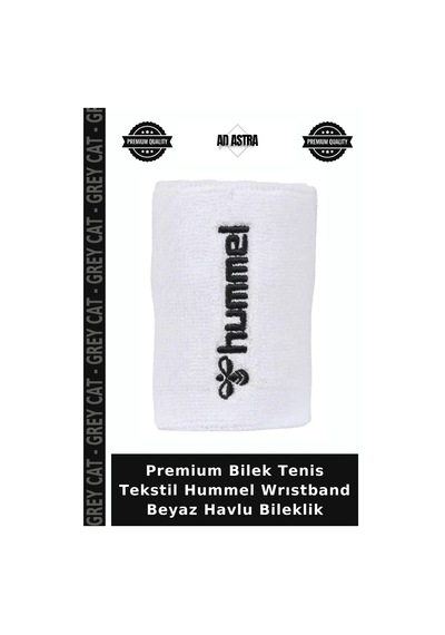 Premium Bilek Tenis Tekstil Hummel Wrıstband Beyaz Havlu Bileklik