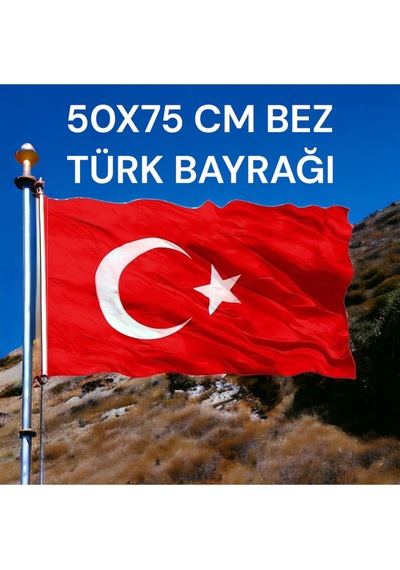 50x75 Cm Bez Türk Bayrağı Kaliteli Kumaş Malzeme