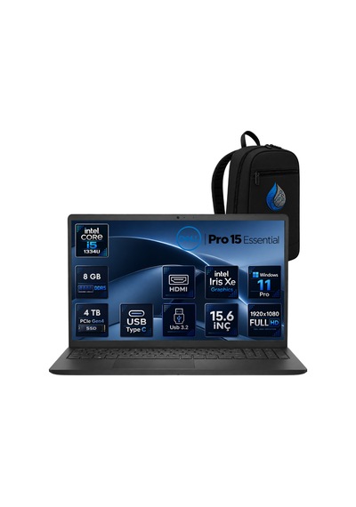 Dell Pro 15 Essential PV15250RNP04 i5-1334U 8 GB 4 TB SSD 15.6" W11P Dizüstü Bilgisayar