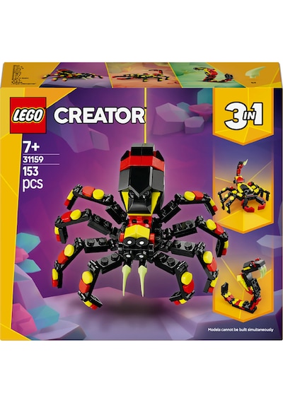 LEGO® Creator 3’ü 1 Arada Vahşi Hayvanlar: Şaşırtıcı Örümcek 31159 - 7 Yaş ve Üzeri Çocuklar için Yaratıcı Oyuncak Yapım Seti (153 Parça) LEGO® Creator 3’ü 1 Arada Vahşi Hayvanlar: Şaşırtıcı Örümcek 31159 - 7 Yaş ve Üzeri Çocuklar için Yaratıcı Oyuncak Yapım Seti (153 Parça)