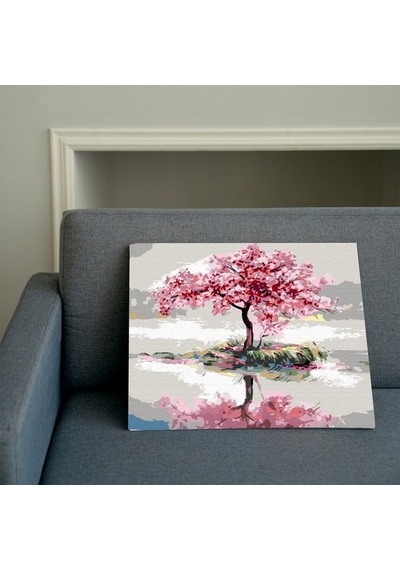 Sayılarla Boyama Seti 40 X 50 Cm Tuval Şasesine Gerili Yalnız Ağ