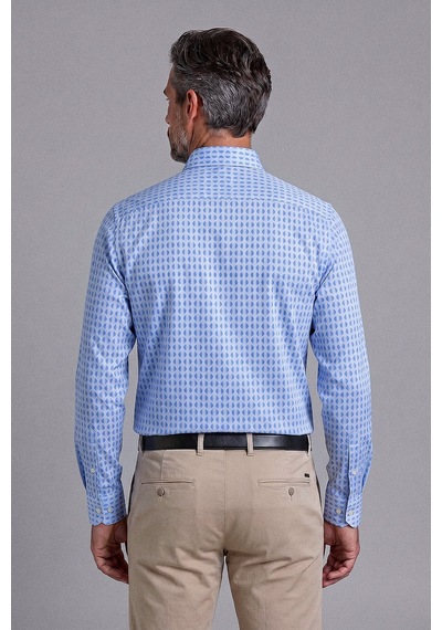 Bisse Mavi Regular Fit Cepsiz Uzun Yaka Gömlek Gmars261059 35