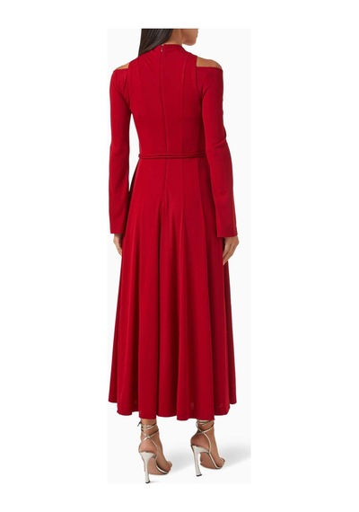 Eegen Studio Diep Dönüştürülebilir Kemerli Elbise Rib - Knit, Off - Shoulder Kırmızı