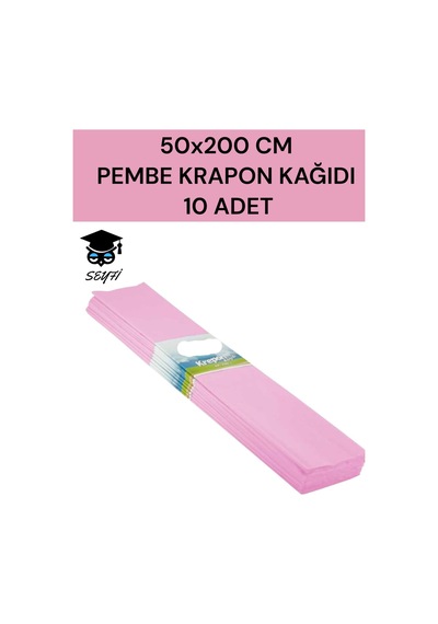 50x200 Cm Pembe Krapon Kağıdı 10 Adet