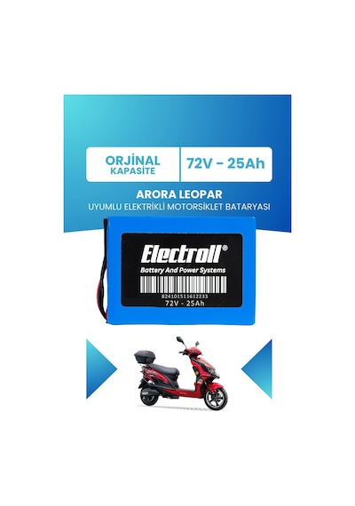 Arora Leopar Uyumlu Batarya Lifepo4 72v 25ah