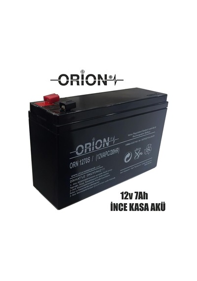 Orion ORN1270S 12V 7.0Ah Ince Kasa Bakımsız Kuru Akü