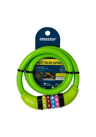 Master 500950 Şifreli Bisiklet Kilidi 12mm X 80cm Çok Renkli