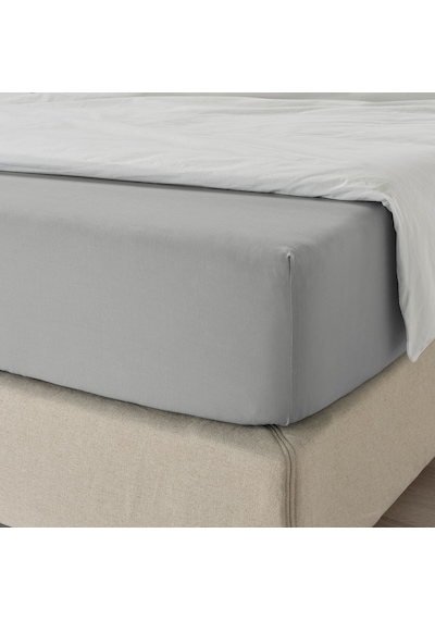 Ikea Dvala Çift Kişilik Çarşaf 180 X 200 Cm Açık Gri
