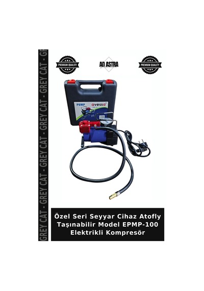 Özel Seri Seyyar Cihaz Atofly Taşınabilir Model Epmp-100 Elektrikli Kompresör