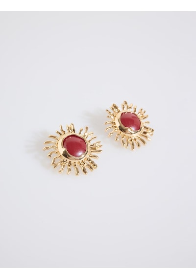 Jimmy Key Jimmy Key Kahverengi Güneş Figürlü Parlak Zarif Küpe 6sw435696800