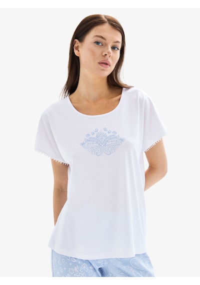 Kadın Pijama Takımı 52027 - Beyaz Beyaz