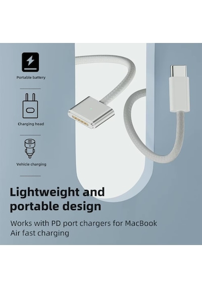 Macbook Air Pro A2442 A2485 A2681 Uyumlu 140w Pd 3.1 Hızlı Şarj 2m Usb Type C - Magsafe 3