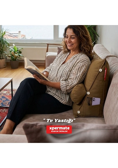 Xpermate Sırt, Bel, Boyun Destekli TV Okuma Yastığı Ameliyat Sonrası Kahverengi