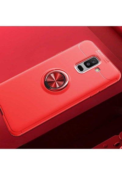 Samsung Uyumlu Galaxy A6 Plus 2018 Kılıf Yüzüklü Magnetli Ravel Case