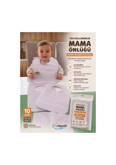 Bebek Mama Önlüğü Kullan At 20 Adet Lila