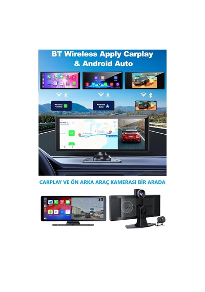 9,05 Inç 2.5k Quad Hd Wifi Carplay Ön Arka Araç Kamerası İkisi Bir Arada Set Ios Android Navigasyon