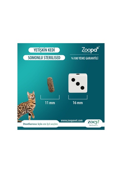 Zoey Somonlu Kısırlaştırılmış Yetişkin Kedi Maması 15 Kg