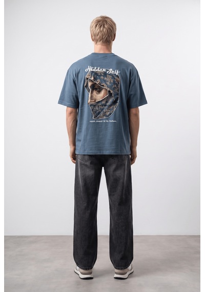 Respire Erkek Hidden Self Baskılı Oversize T-shirt Petrol
