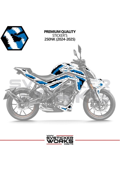 Cfmoto Nk250 Kaplama Sticker Air Brush Motor Kaplama Modeli Hazır Kit 2024-2025 Model Uyumlu Mavi