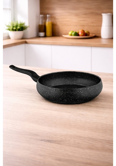 Granit Pro 28 Cm Güveç Tava Siyah Bakalit Saplı Yanmaz Yapışmaz