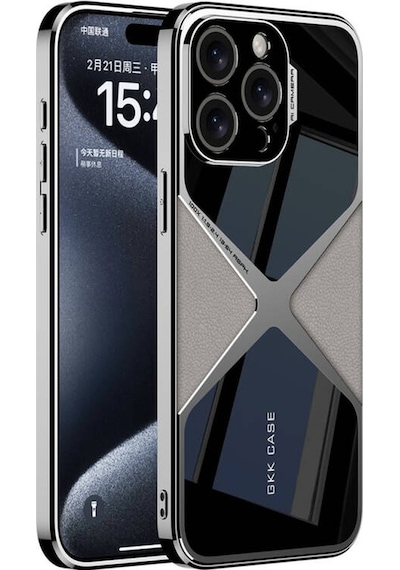 Apple Uyumlu iPhone 15 Pro Max Kılıf Ultra İnce Kamera Korumalı Pc + Deri Arka Yüzey X-pro Kapak