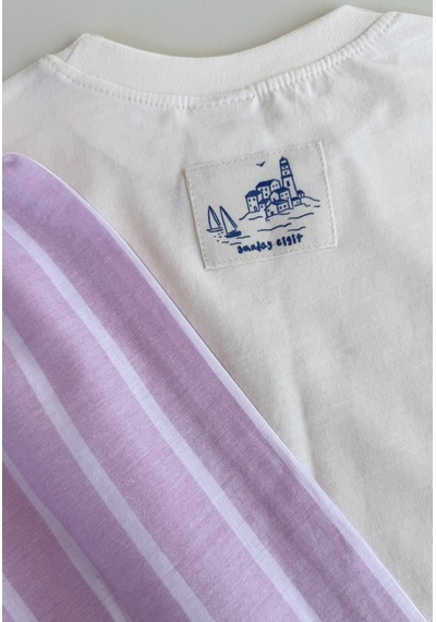 Cigit Oversize T-shirt Takım 2-10 Yaş Ekru