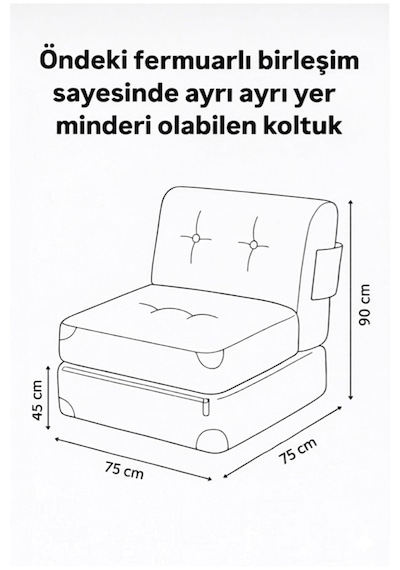 Reyo Pufymax Comfy Plus Oval Bohem Tekli Koltuk Yatak Olabilen Katlanır Berjer & Modüler Yer Yatağı 75x75x 90 Cm Kiremit Desenli