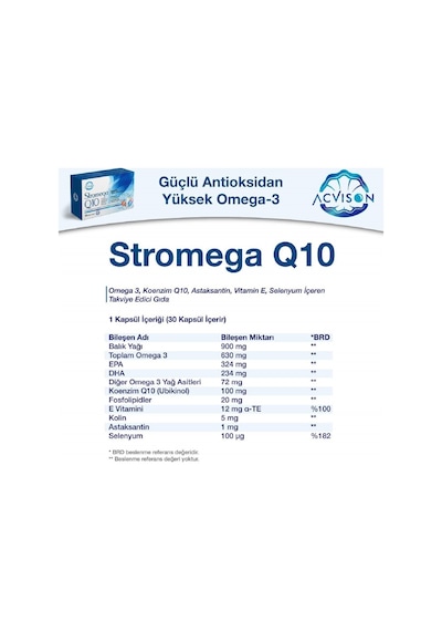 Acvison Stromega Yüksek Miktarda Omega3 İçeren 5'li Etki