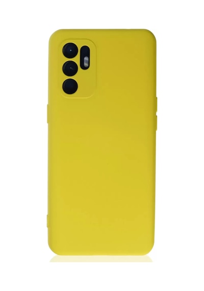 Newface Oppo Reno 6 Kılıf Nano İçi Kadife Silikon - Sarı1