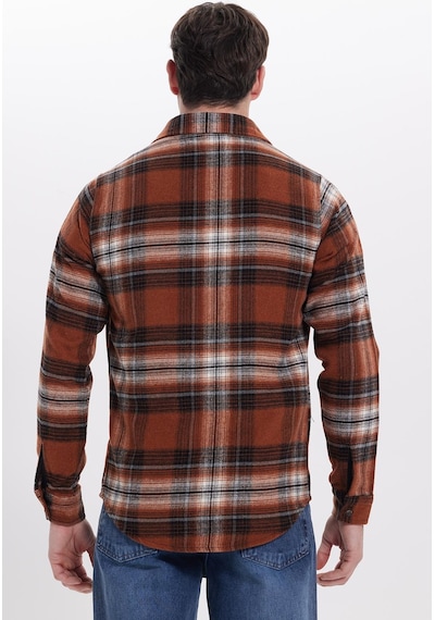 Tudors Erkek Slim Fit Dar Kesim Kareli Kışlık Oduncu Gömlek-42212 Kahverengi Tudors Erkek Slim Fit Dar Kesim Kareli Kışlık Oduncu Gömlek-42212 Kahverengi
