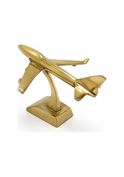 2 Adet Dekoratif Pirinç Yolcu Uçağı Maketi Masaüstü Dekorasyon, Ev Ve Ofis Aksesuarı, Brass Airplane Model, Havacılık Figürü 1