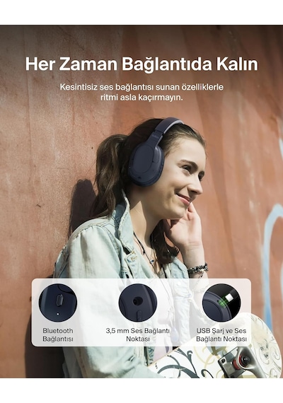 Soundform Surround Bluetooth Kulak Üstü Kulaklık, Gürültü Engelleme, Kablosuz, 60 Saat Çalma Süresi, Yumuşak Kulak Yastıkları, İphone, Galaxy, İpad, Seyahat, Ev, Ofis İçin, Mavi Soundform Surround Bluetooth Kulak Üstü Kulaklık, Gürültü Engelleme, Kablosuz, 60 Saat Çalma Süresi, Yumuşak Kulak Yastıkları, İphone, Galaxy, İpad, Seyahat, Ev, Ofis İçin, Mavi