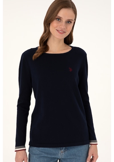 U.S. Polo Assn. Kadın Lacivert Bisiklet Yaka Kazak 50297133-VR033