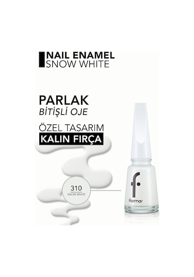 Flormar Sedefli Parlak Oje (Beyaz) - Nail Enamel - 310 Snow White - 8682536035859