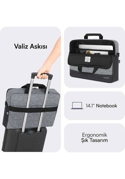 Mack Mce-1112 14.1 Unıcıty Eco Notebook Çantası Gri Siyah
