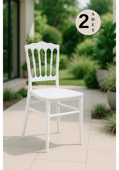 2 Adet Miray Beyaz Sandalye / Balkon-bahçe-mutfak Beyaz