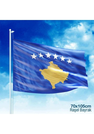 Kosova Cumhuriyeti Bayrağı Raşel Kumaş -bayrak -70x105 Cm 1