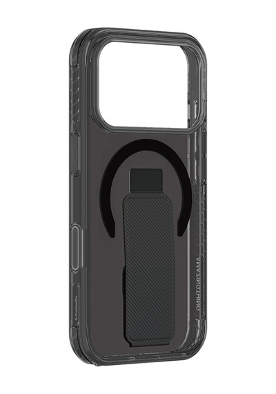 Apple Uyumlu iPhone 17 Pro Kılıf M-safe Şarj Özellikli Standlı Amazingthing Titan Pro Plus Kapak Siyah Siyah