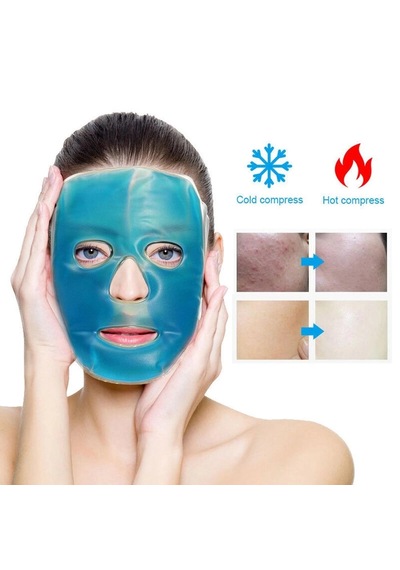 Jel Buz Paketi Yüz Maskesi Ağrısı Yastık Kozmetik Maske + Çift Taraflı Cilt Fırçası