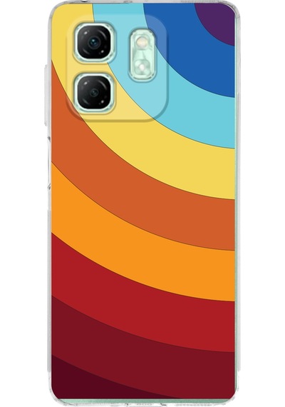 İnfinix Hot 50 İ İle Uyumlu Renk Cümbüşü 1 Baskılı Kamera Korumalı Şeffaf Kılıf