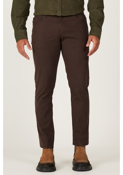 AC&Co / Altınyıldız Classics Erkek Kahverengı Slim Fit Dar Kesim 5 Cepli Desenli Esnek Pantolon Kahverengi AC&Co / Altınyıldız Classics Erkek Kahverengı Slim Fit Dar Kesim 5 Cepli Desenli Esnek Pantolon Kahverengi