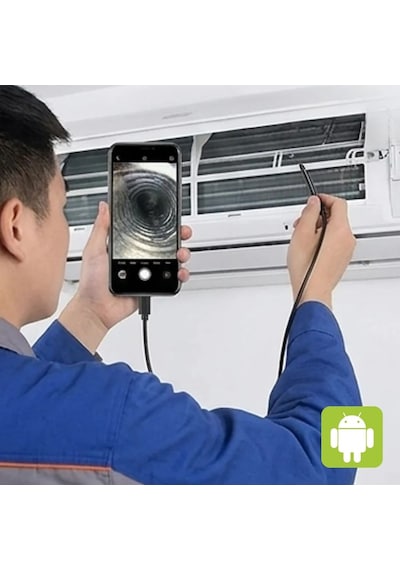 Buffer 3 Metre Android Telefon Uyumlu 6 Led Işıklı Su Geçirmez Endoskop / Boroskop Yılan Kamera Hd