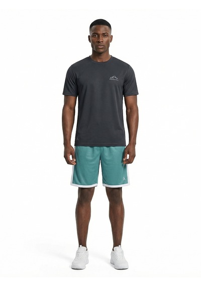 Orendahill Erkek Spor Şort Hızlı Kuruyan Esnek Regular Fit Gym Cepli Yan Çizgi Detaylı Activewear Mint
