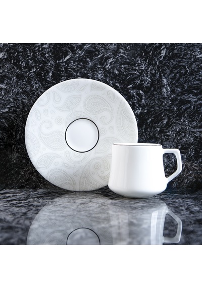Evaliza Paisley White 6 Kişilik Kahve Fincan Takımı 80 Ml Çok Renkli