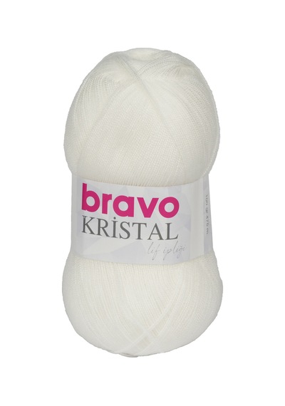 Kristal 5 Adet 100 Gram 5 Yumak Renk Kodu : 101 Beyaz %100 Akrilik