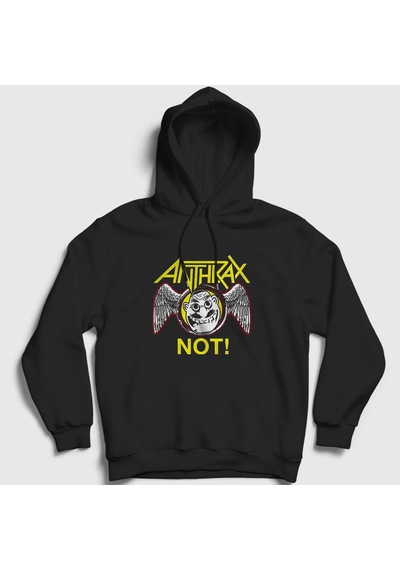 Presmono Unisex Not Anthrax Kapüşonlu Sweatshirt Siyah