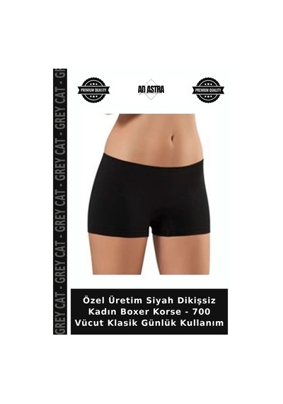 Grey Cat Özel Üretim Siyah Dikişsiz Kadın Boxer Korse - 700 Vücut Klasik Günlük Kullanım Diğer