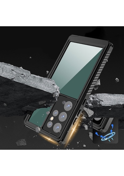 Samsung Galaxy Uyumlu S23 Ultra Kılıf 360 Su Geçirmez 1-1 Silikon Kapak